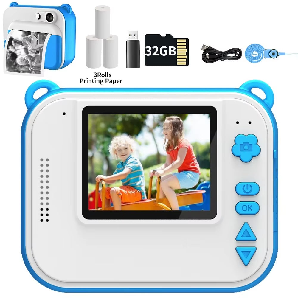 Kids Instant Print Camera - 1080P HD Video & Photo Camera for Fun Memories!