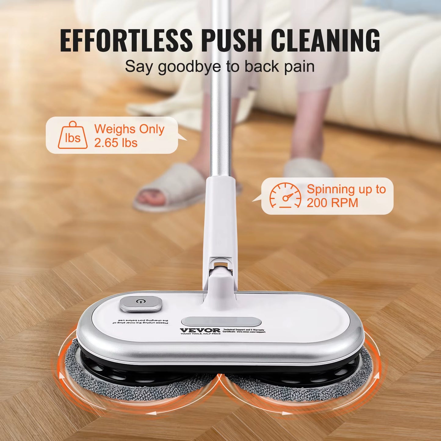 SpinClean Pro: Cordless Electric Mop for Hardwood & Tile