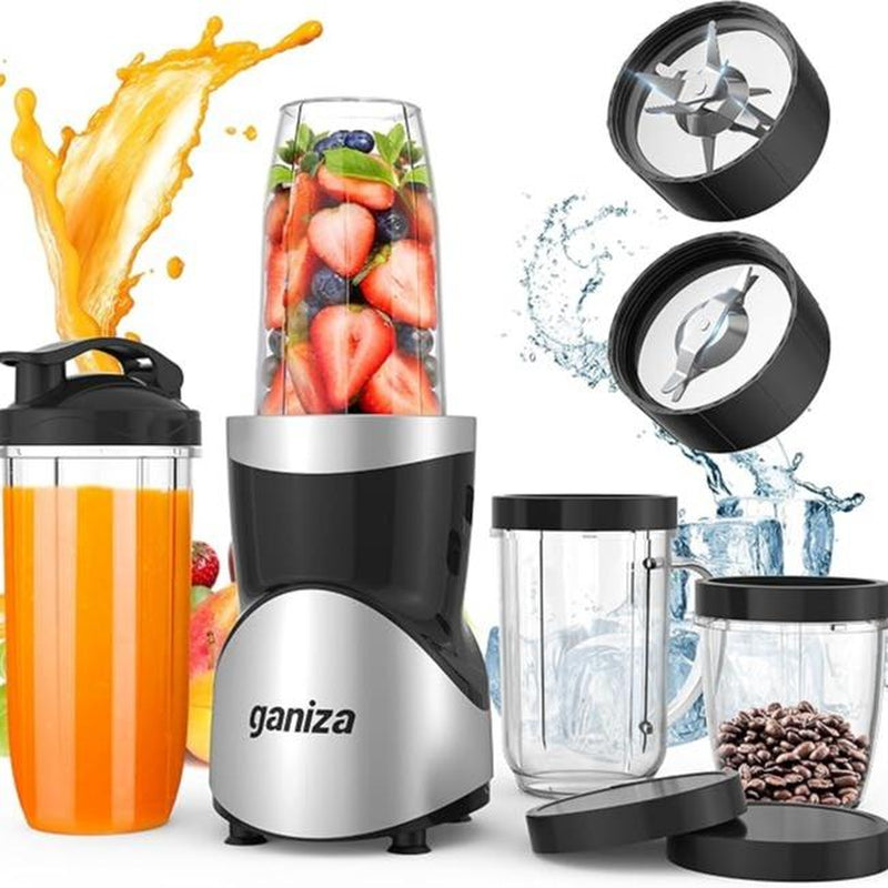 Ganiza Smoothie Blender for Shakes, Smoothies, Grinder, with 4 Bpa-Free Portable Blender Cup, Nutritious Recipe, MAX 900W