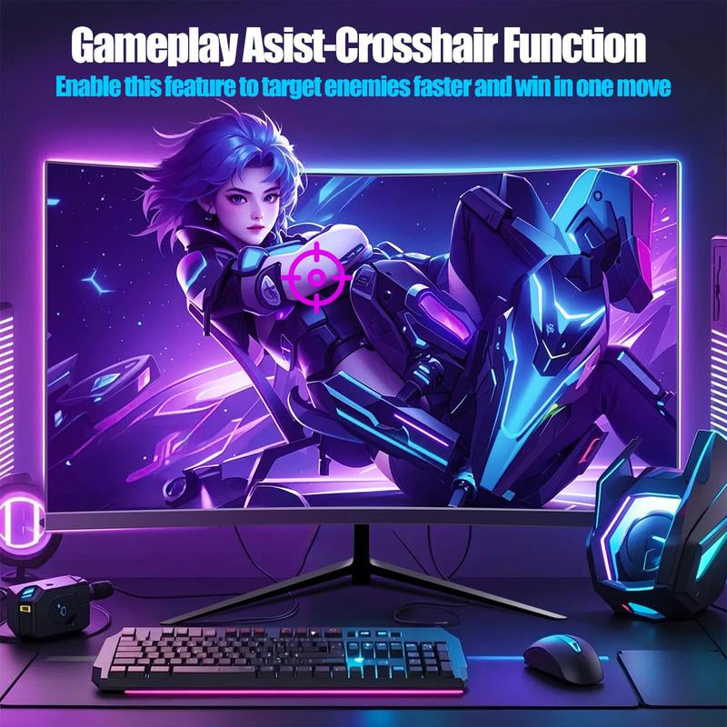 27'' 2K QHD Gaming Monitor - 2560P, 165Hz Refresh, 1Ms Response, Adaptivesync, Dual HDMI & DP1.2, Ultra-Thin Narrow Bezel, Tilt Adjustable Design