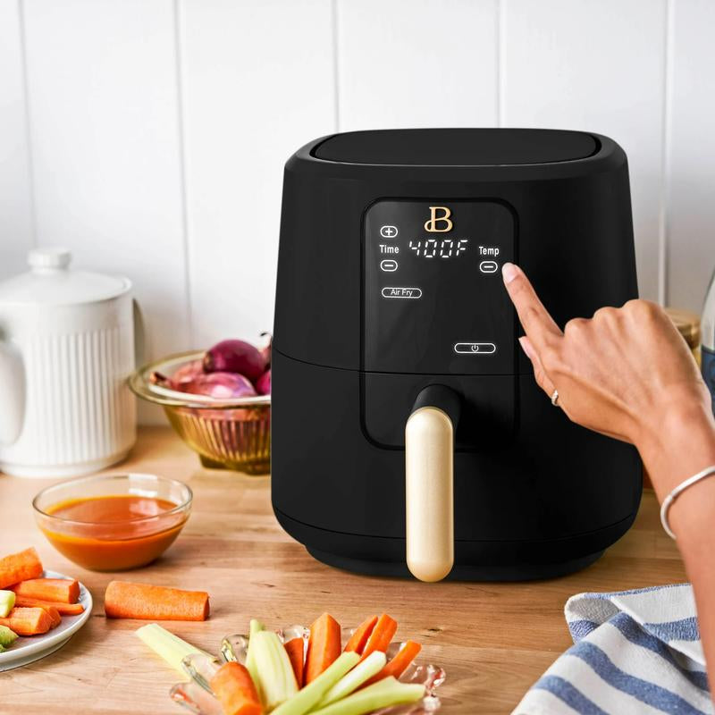 Drew Barrymore 3 Qt Black Sesame Air Fryer with Turbocrisp Technology - Healthy Cooking Made Easy!