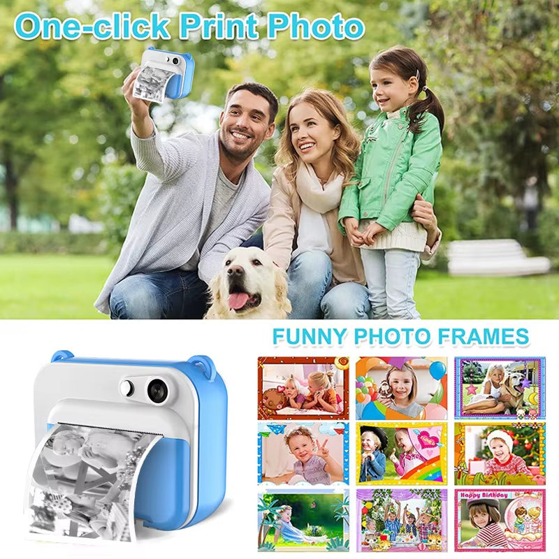 Kids Instant Print Camera - 1080P HD Video & Photo Camera for Fun Memories!