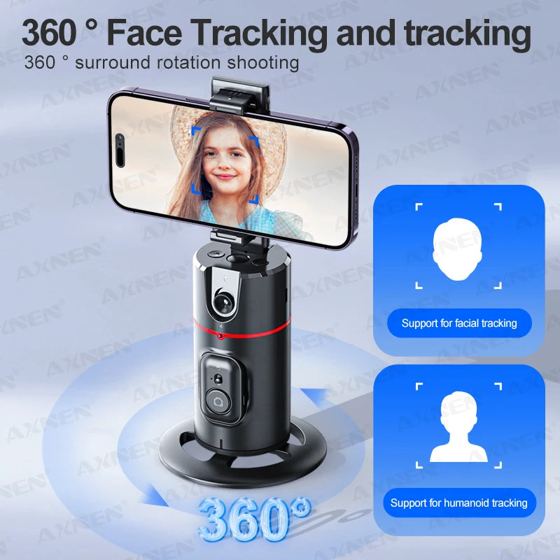 P02 360° Rotating Gimbal Stabilizer with Face Tracking and Remote Shutter for TikTok Live Selfies