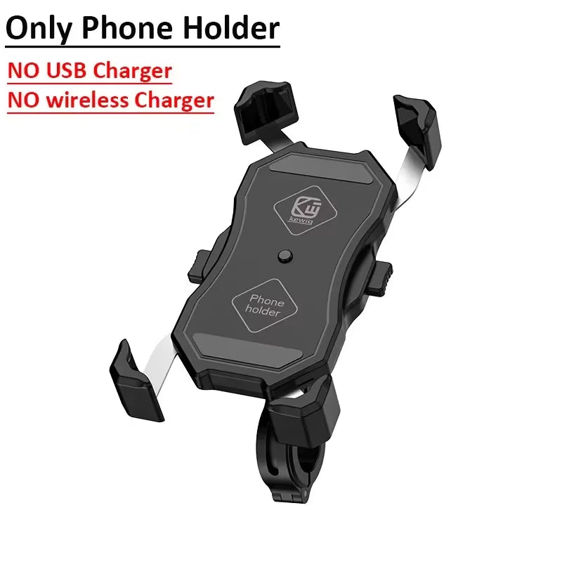 Ultimate Motorcycle Phone Holder with Fast Wireless Charging - Quick USB Charger & Handlebar Mount for Safe Riding!