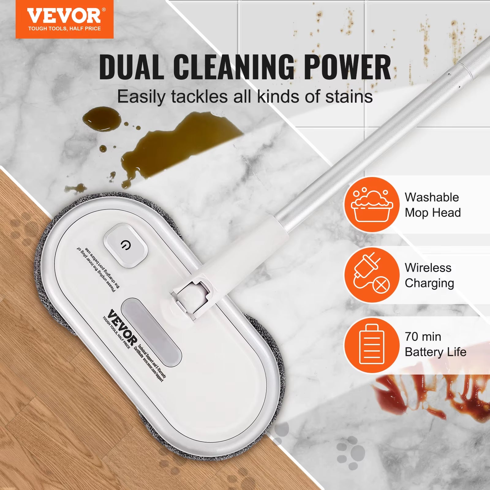 SpinClean Pro: Cordless Electric Mop for Hardwood & Tile