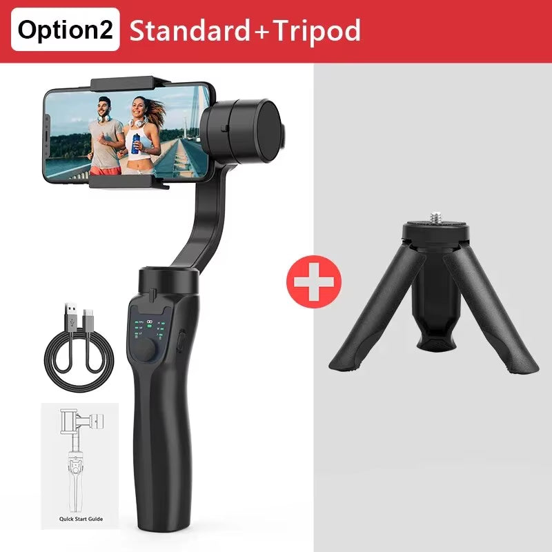 F8 Handheld 3-Axis Gimbal Stabilizer for Smooth Video Recording - Compatible with Xiaomi, iPhone, and All Smartphones