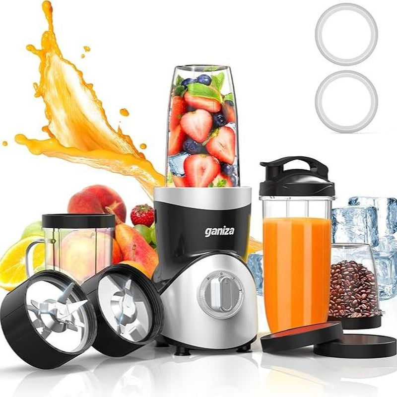 Ganiza Smoothie Blender for Shakes, Smoothies, Grinder, with 4 Bpa-Free Portable Blender Cup, Nutritious Recipe, MAX 900W