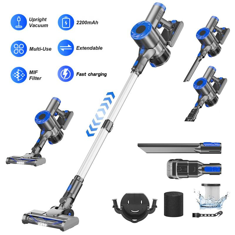 Powerful 6-in-1 Cordless Vacuum Cleaner with 180W Suction, 35-Minute Runtime, Ideal for Hard Floors, Carpets, Pet Hair, and Cars