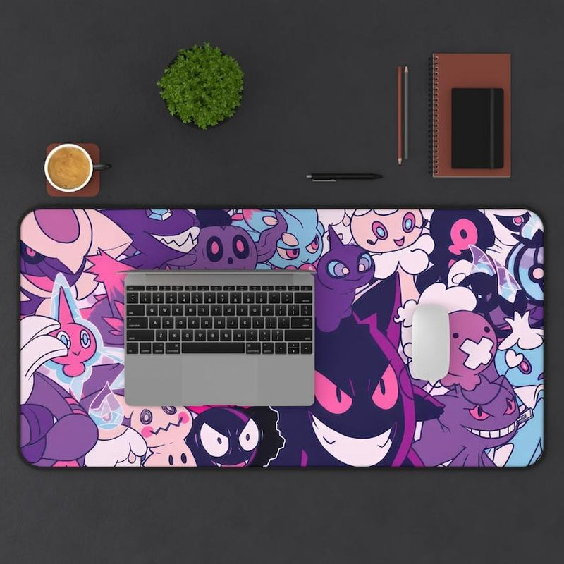 Level Up Your Gaming Station: Gengar Ghost XXL Anime Desk Mat - Premium Gaming Mouse Pad, Keyboard Mat, and Deskpad for Gamers, Anime Fans, and TCG Enthusiasts - Unique Gift