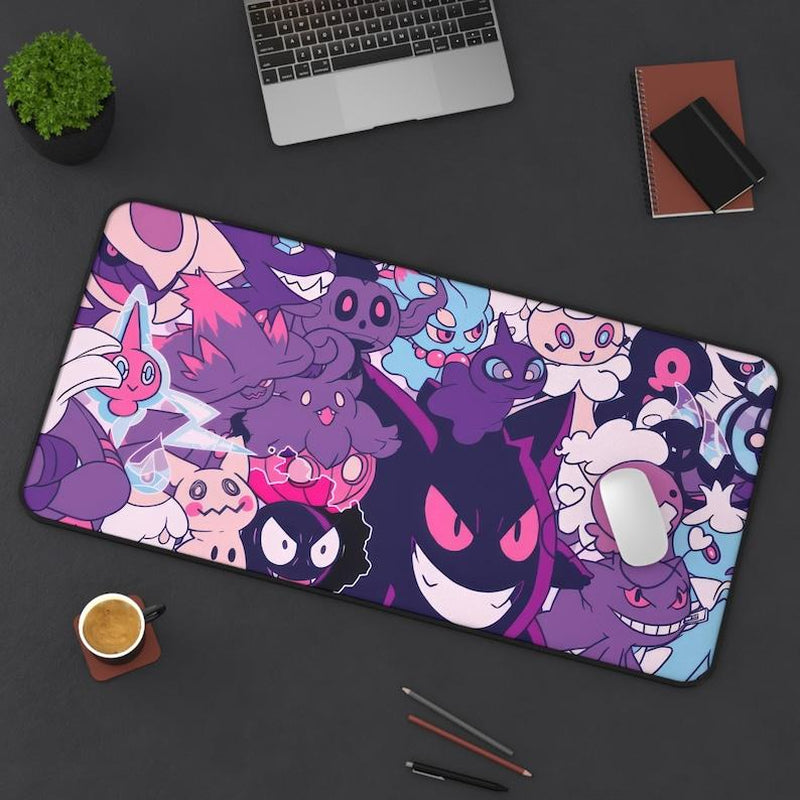 Level Up Your Gaming Station: Gengar Ghost XXL Anime Desk Mat - Premium Gaming Mouse Pad, Keyboard Mat, and Deskpad for Gamers, Anime Fans, and TCG Enthusiasts - Unique Gift