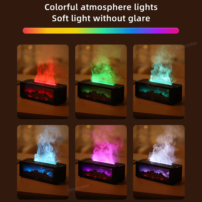 Innovative Waterless Fireplace Humidifier & Aroma Diffuser with LED Light and Remote Control - Perfect Home Gift!