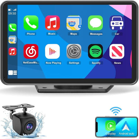 WHATOOK Wireless Carplay Car Stereo - Portable Screen with Apple Carplay, Android Auto, Air Play & Mirror Link