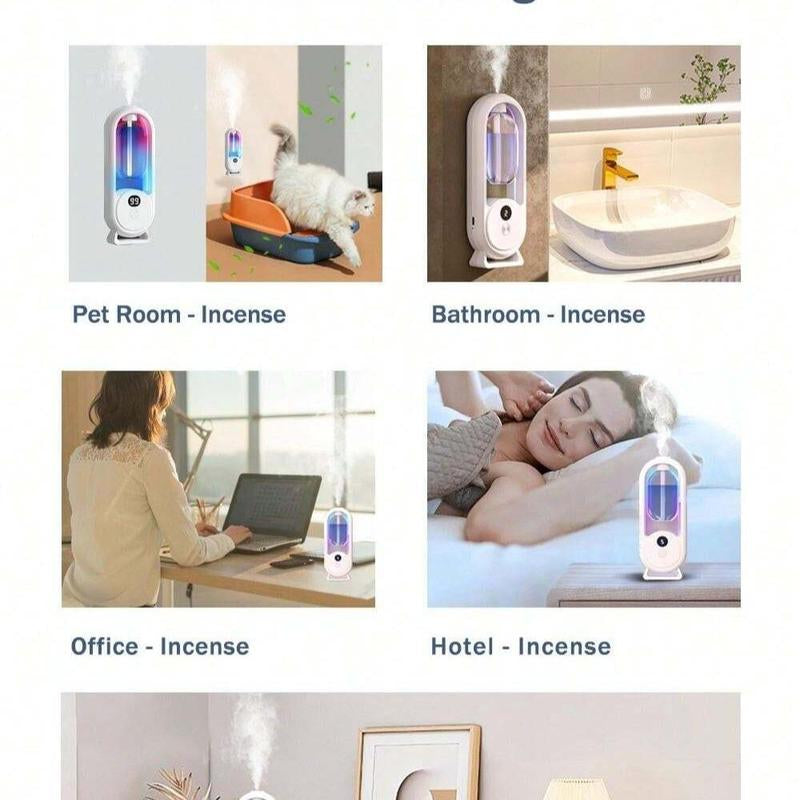 Wall Mounted Air Freshener, 1 Count Plug and Play Automatic Timing Spray Aroma Diffuser, Home Fragrance for Hotel Toilet Deodorant