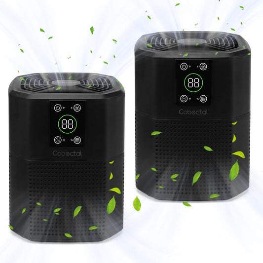 Cobectal Pureserene HEPA Air Purifier Kit - 2-Pack Medical Grade H13 Filters for Ultimate Indoor Air Quality, Odor & Smoke Elimination, Germ Defense - Sleek Black Design