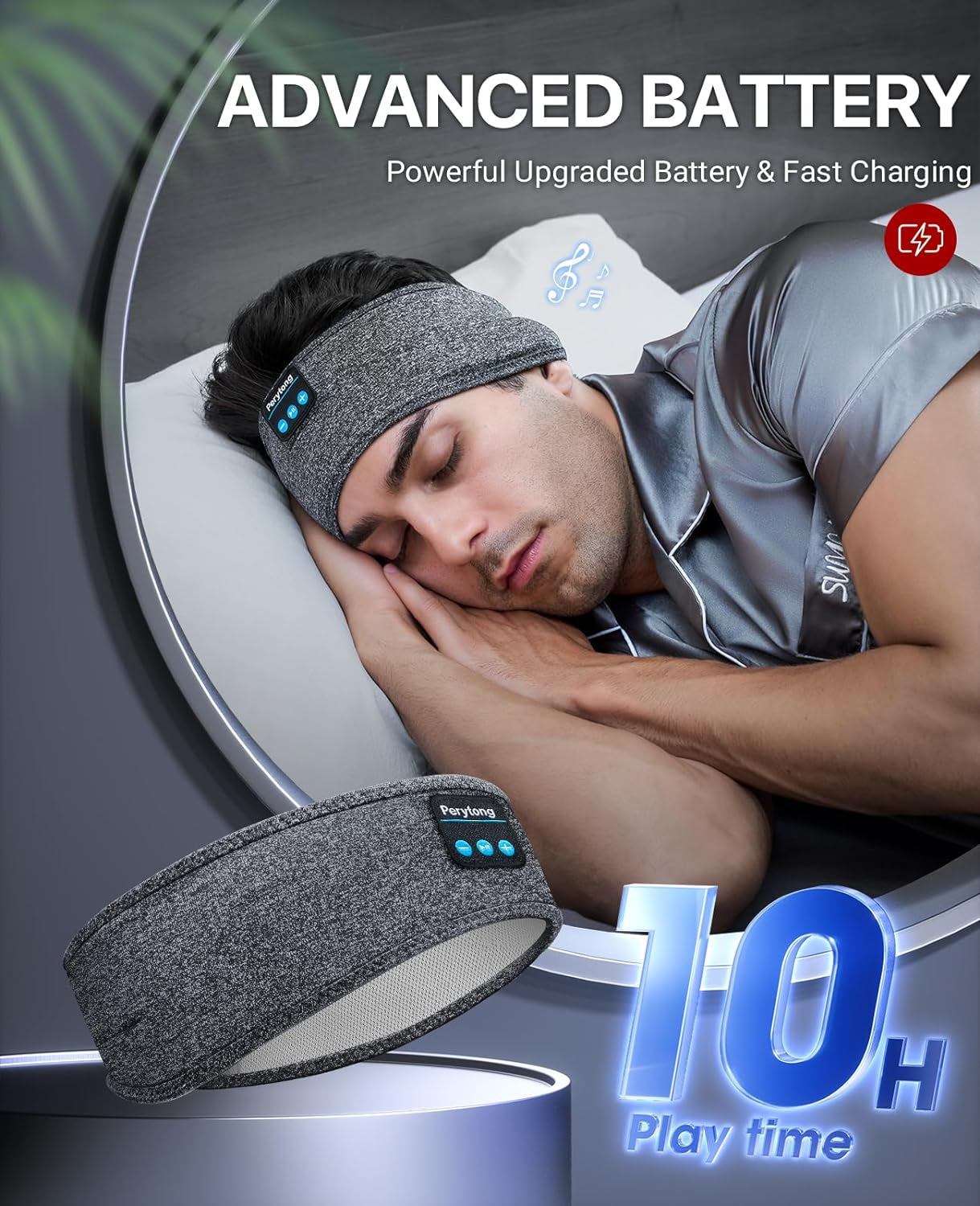 Ultra-Thin Wireless Sleep Headphones - Bluetooth Sports Headband for Comfort During Sleep, Workouts, and Travel