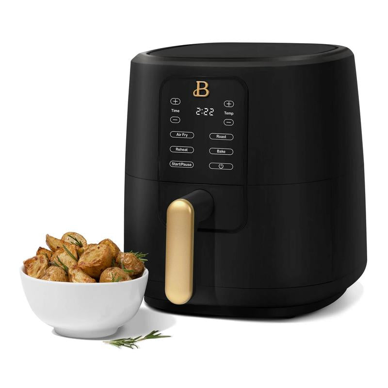 Drew Barrymore 3 Qt Black Sesame Air Fryer with Turbocrisp Technology - Healthy Cooking Made Easy!