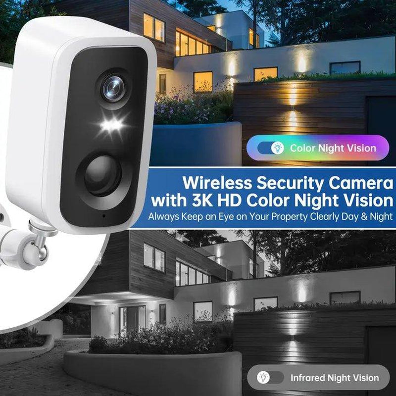 Revolutionary Solar Security Camera - Wireless Outdoor Surveillance with Color Night Vision, Rechargeable Battery, and Cloud Storage!