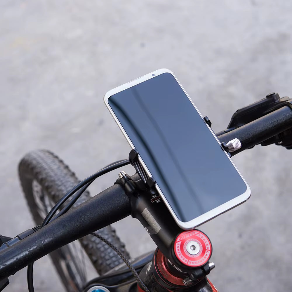 Universal Metal Bicycle Phone Holder - Secure Mount for MTB, Road Bike, and Motorcycle - Perfect for GPS and Mobile Devices