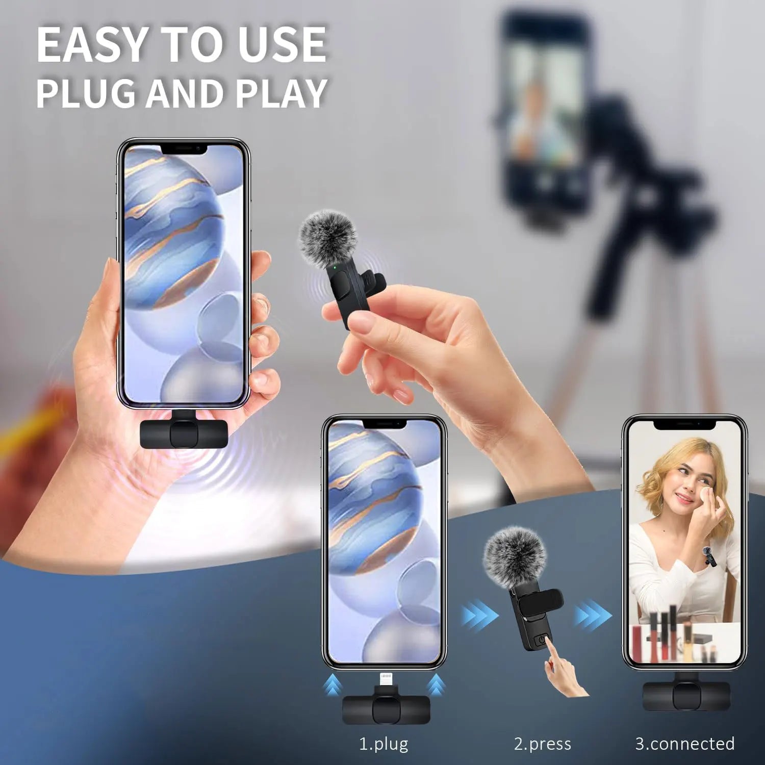 Ultimate Wireless Lavalier Microphone for iPhone, Android, and Laptops - Perfect for Live Streaming, Gaming, and Video Recording!