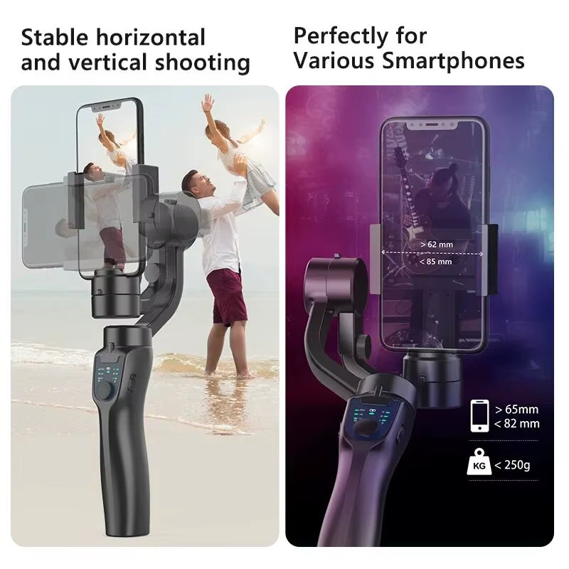 F8 Handheld 3-Axis Gimbal Stabilizer for Smooth Video Recording - Compatible with Xiaomi, iPhone, and All Smartphones