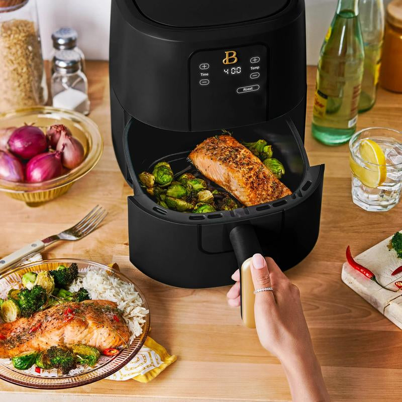 Drew Barrymore 3 Qt Black Sesame Air Fryer with Turbocrisp Technology - Healthy Cooking Made Easy!