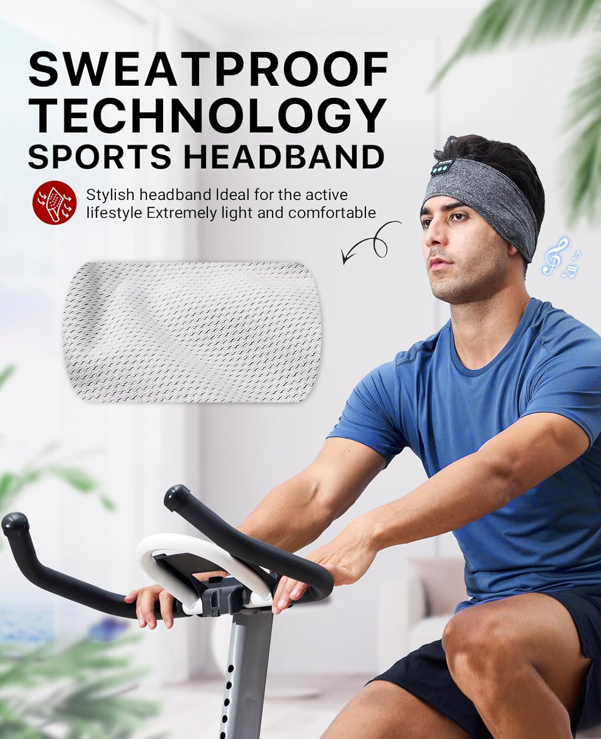 Ultra-Thin Wireless Sleep Headphones - Bluetooth Sports Headband for Comfort During Sleep, Workouts, and Travel