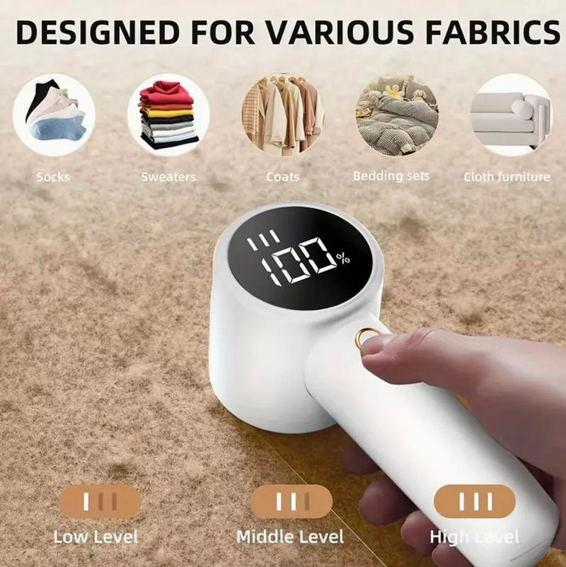 Rechargeable Electric Fabric Shaver - Portable Lint Remover for Clothes, Bedding, Furniture & Carpets