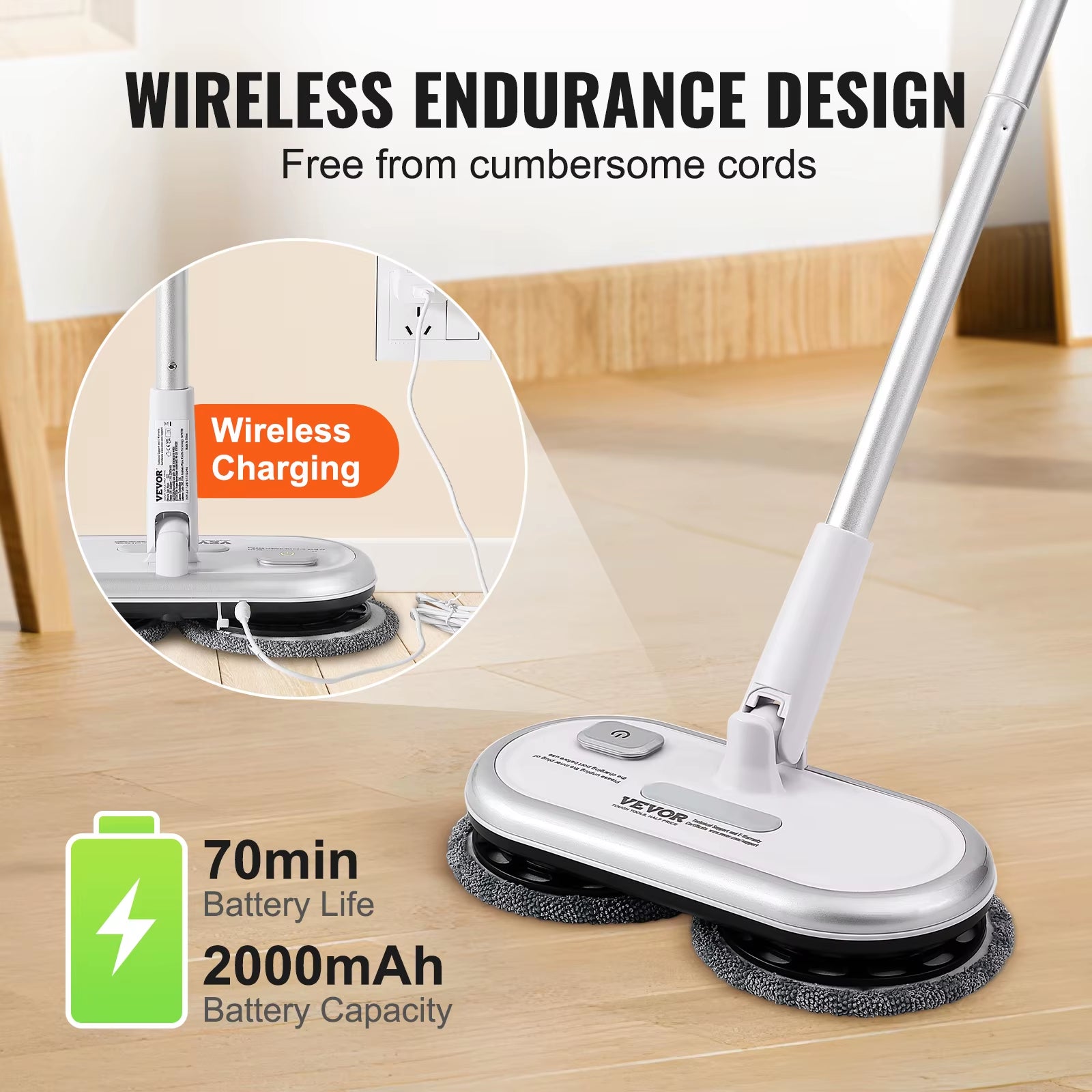 SpinClean Pro: Cordless Electric Mop for Hardwood & Tile