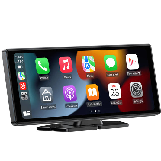 9.26" Portable Touchscreen CarPlay & GPS Navigation System - Wireless Car Stereo with Airplay, AUX/FM, Google & Siri Integration