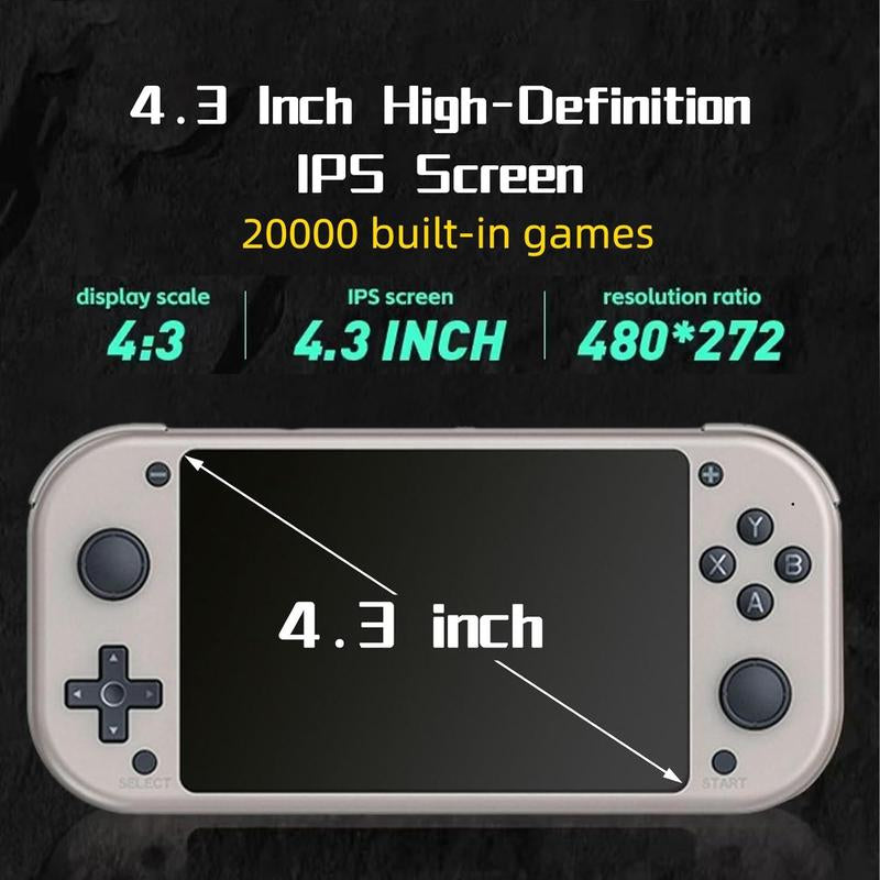 Retro Gaming Bliss: M17 Handheld Console - 4.3" IPS Screen, Linux System, 20,000+ Classic Games, Portable, Rechargeable & Ready to Play - The Ultimate Retro Gaming Experience!