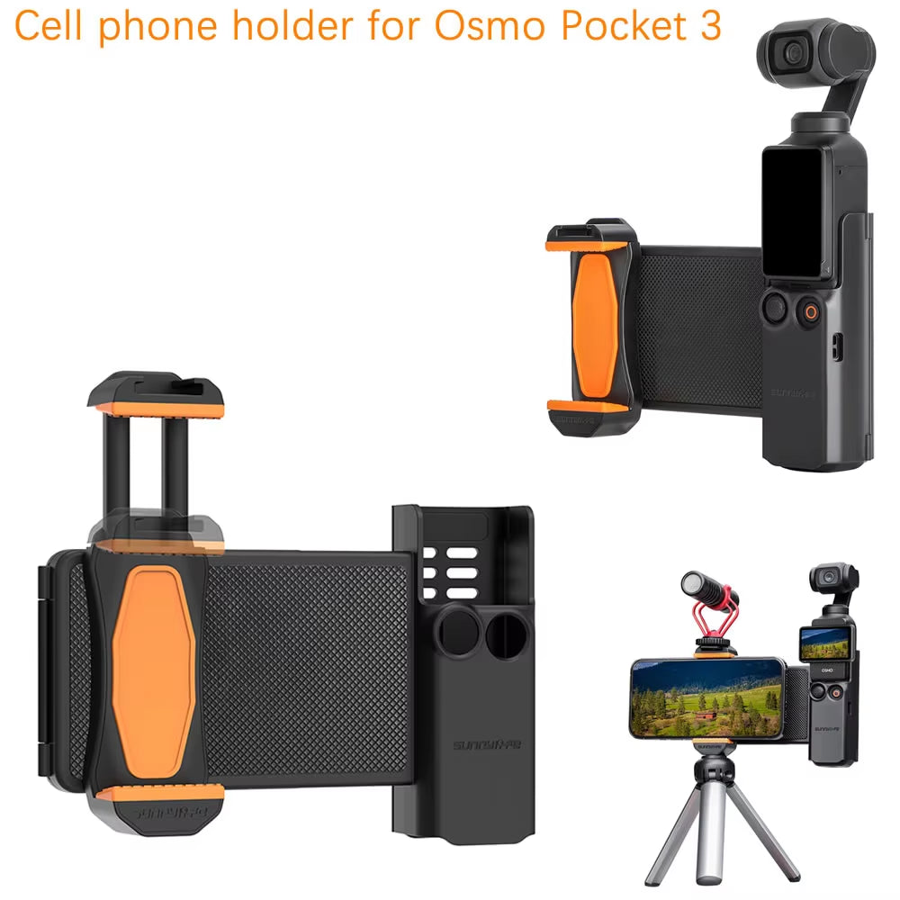 Universal Phone Holder Expansion Bracket for Osmo Pocket 3 - Enhance Your Handheld Camera Experience!