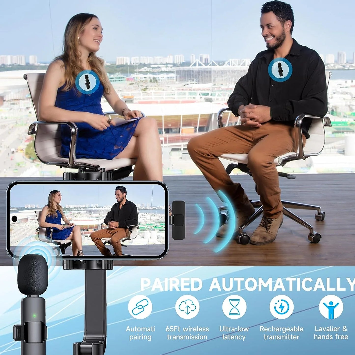 Ultimate Wireless Lavalier Microphone for iPhone, Android, iPad & Laptops - Perfect for Video Recording, YouTube, Vlogs, TikTok & Interviews!