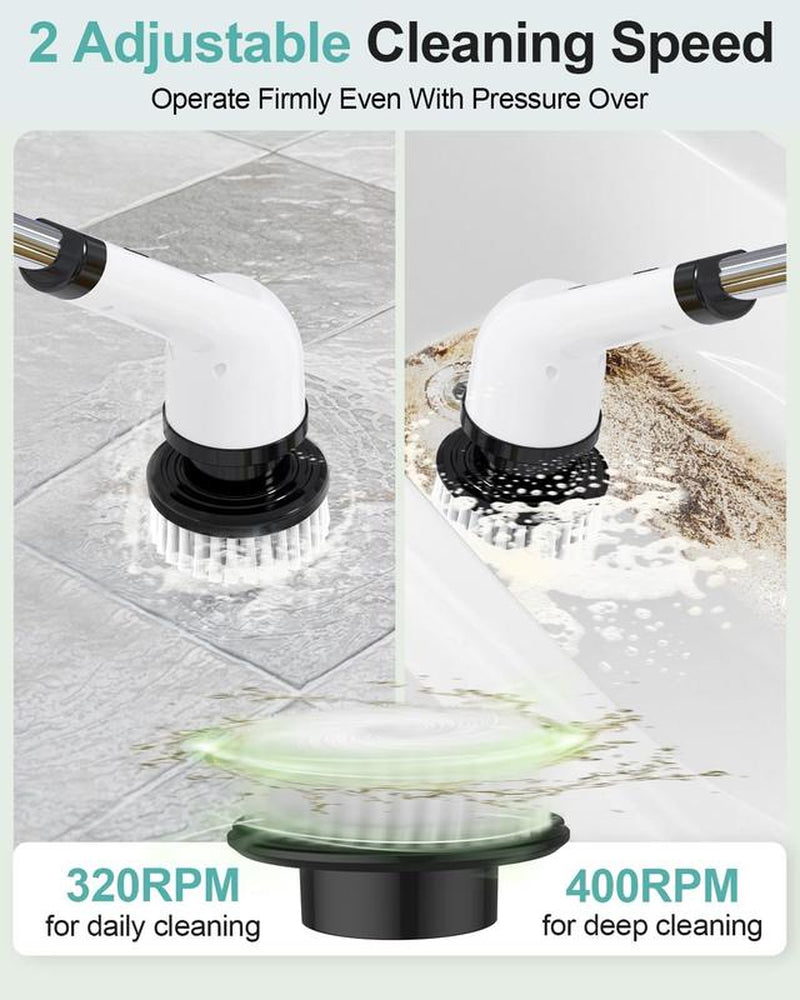 QUEP Cordless Electric Spin Scrubber - Powerful Bathroom Cleaning Brush for Tiles and Tubs