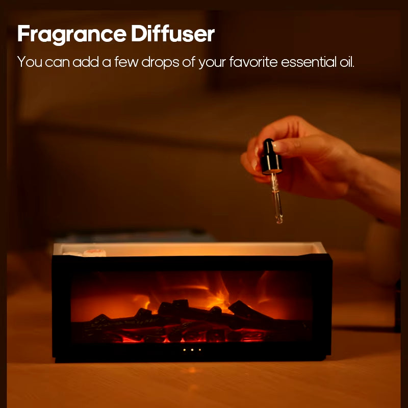 Innovative Waterless Fireplace Humidifier & Aroma Diffuser with LED Light and Remote Control - Perfect Home Gift!